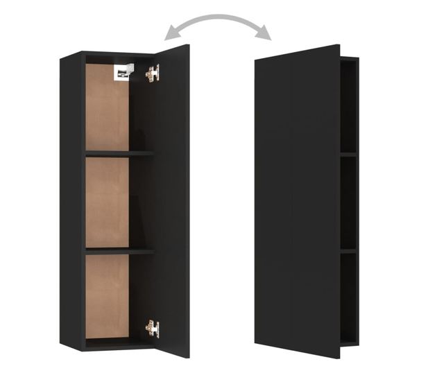 Set TV komoda, 3 kom., crna, PAL