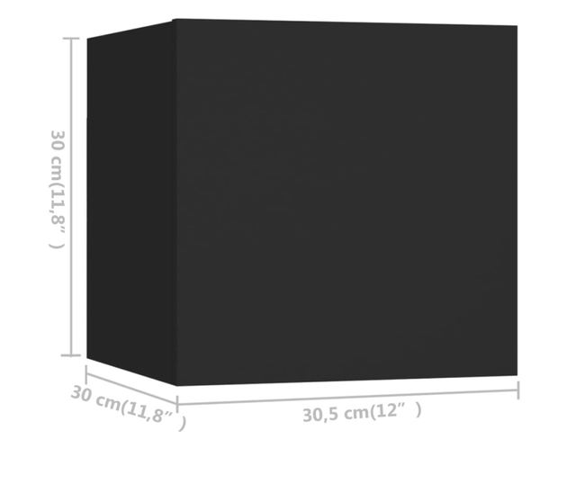 Set TV ormarića, 5 komada, crna, iverica