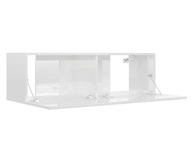 Set TV ormarića, 3 komada, bijeli visokog sjaja, MDF