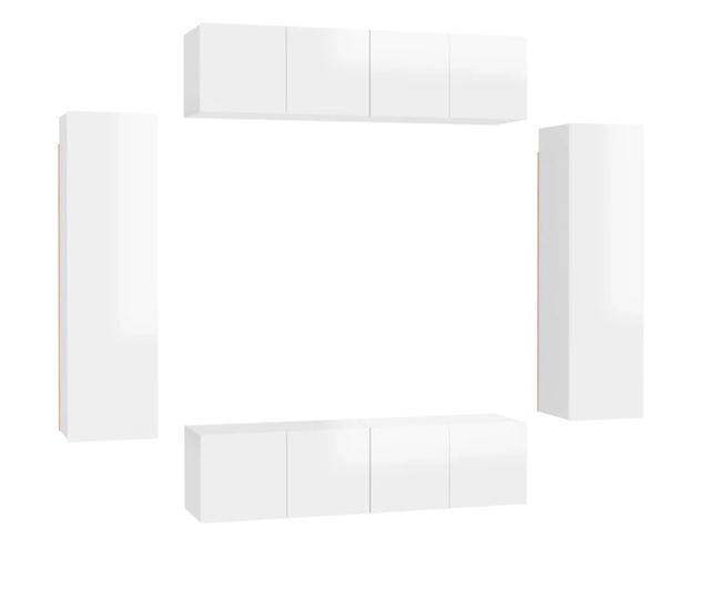 Set za TV, 6 dijelova, bijeli ekstra sjaj, PAL