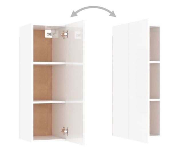 Set TV ormari, 10 komada, bijela ekstra sjajna, PAL