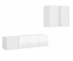 Set TV ormarića, 4 dijela, bijeli visoki sjaj, PAL