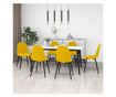 Stolice za kuhinju, 6 kom., žuta senf, baršun