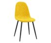 Stolice za kuhinju, 6 kom., žuta senf, baršun