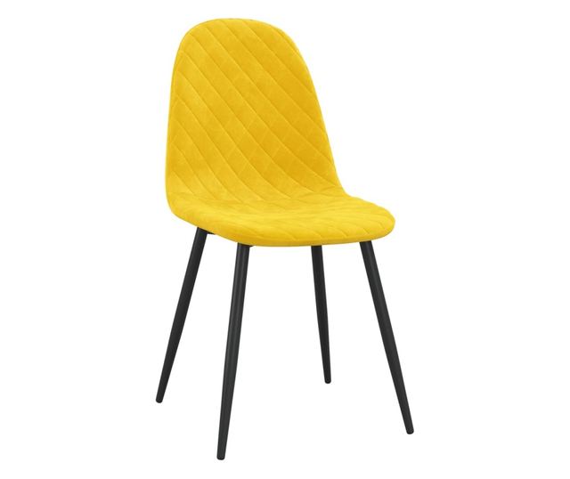 Stolice za kuhinju, 6 kom., žuta senf, baršun