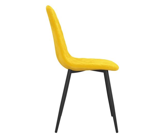 Stolice za kuhinju, 6 kom., žuta senf, baršun