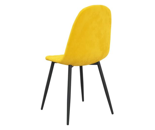 Stolice za kuhinju, 6 kom., žuta senf, baršun