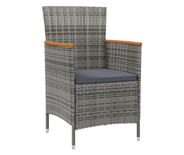 Stolice za kuhinju za vrt, 2 kom., siva, poliratan