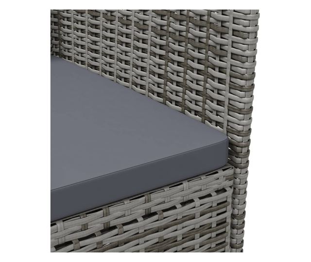 Stolice za kuhinju za vrt, 2 kom., siva, poliratan