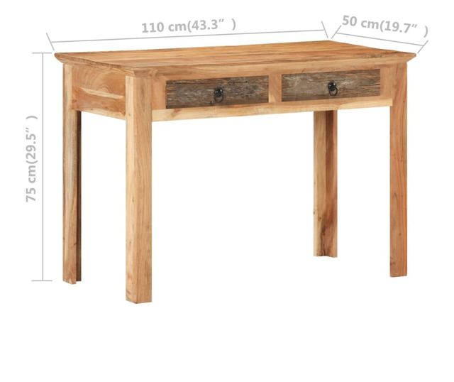 Ured, 110 x 50 x 75 cm, reciklirano masivno drvo