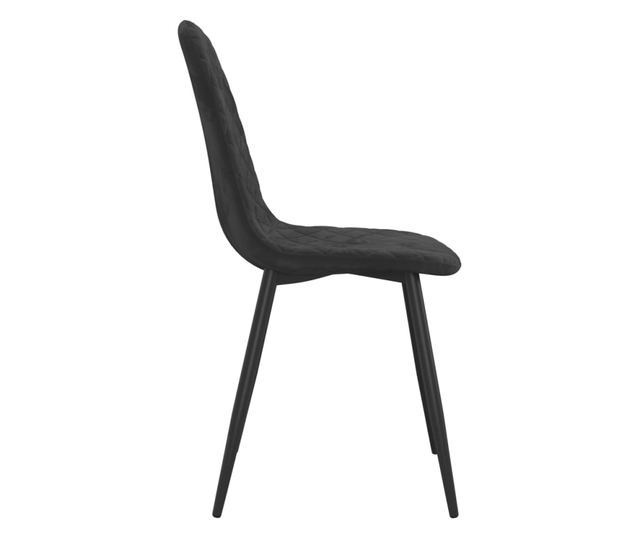 Stolice za kuhinju, 4 kom., crne, baršunaste