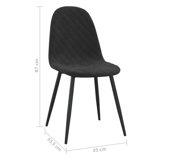 Stolice za kuhinju, 4 kom., crne, baršunaste