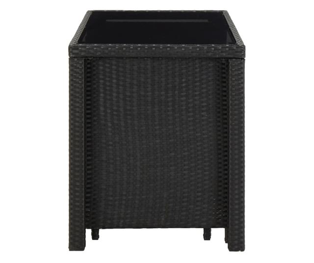 Set vanjskog namještaja s jastucima, 13 komada, crna, poliratan