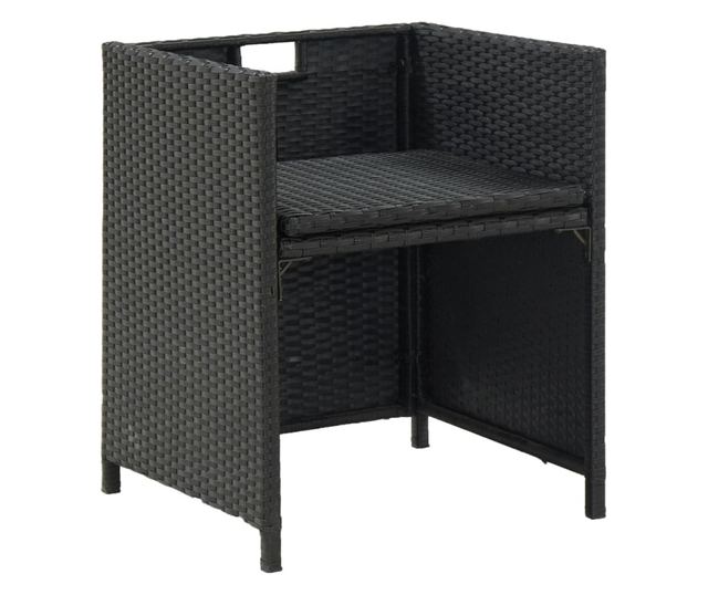 Set vanjskog namještaja s jastucima, 13 komada, crna, poliratan