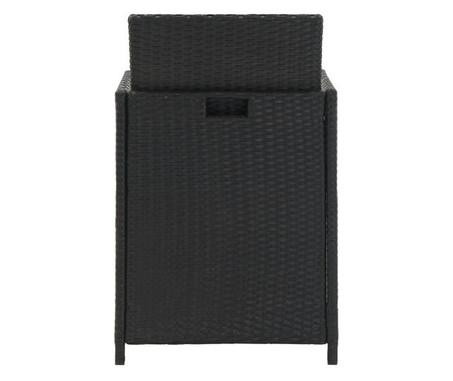 Set vanjskog namještaja s jastucima, 13 komada, crna, poliratan