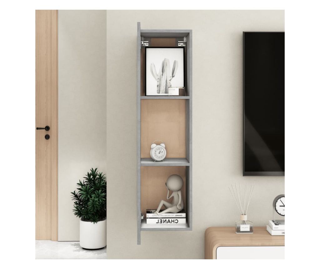 TV komoda, siva beton, 30,5x30x110 cm, PAL - 10