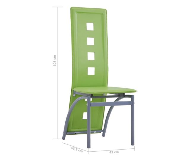 Stolice za kuhinju, 6 kom., zelene, ekološka koža