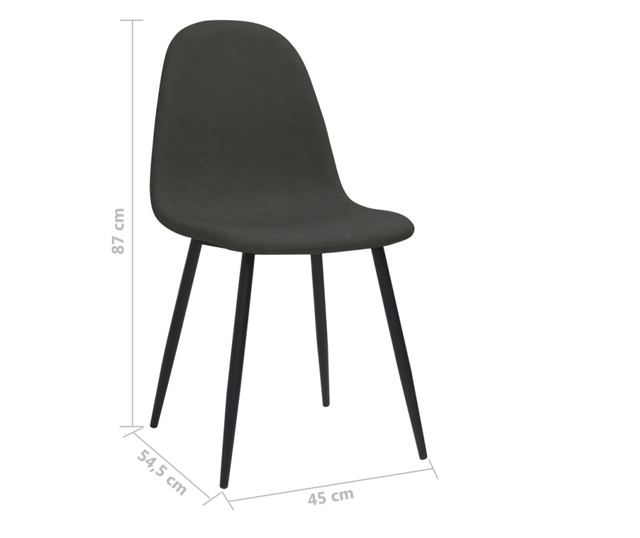 Stolice za kuhinju 4 kom. crne 45x54,5x87 cm ekološka koža