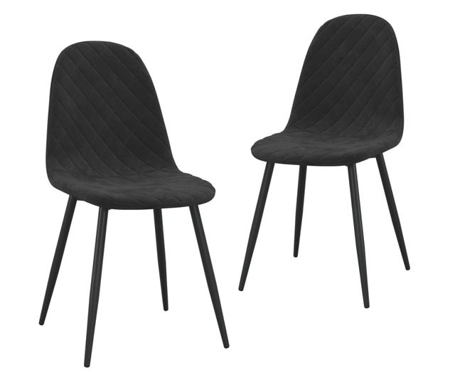 Stolice za kuhinju, 2 kom., crne, baršunaste