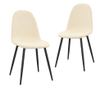 Stolice za kuhinju, 2 kom., krem bijela, baršun