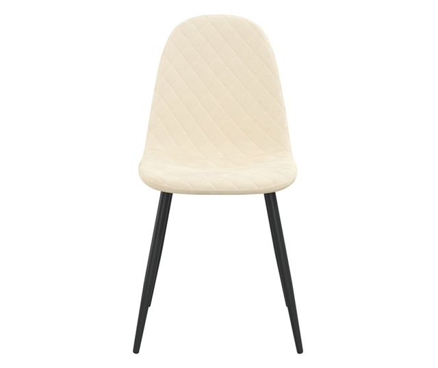 Stolice za kuhinju, 2 kom., krem bijela, baršun