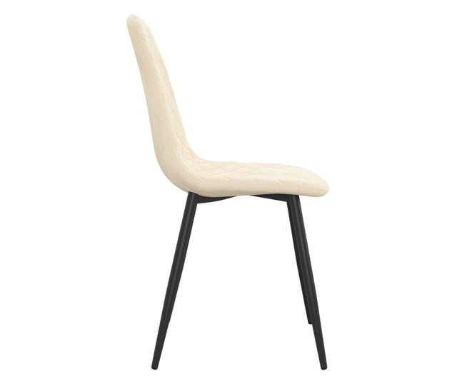 Stolice za kuhinju, 2 kom., krem bijela, baršun