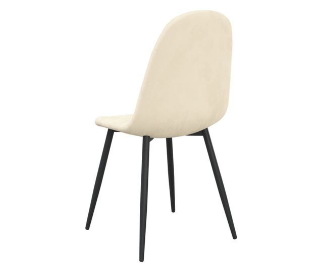 Stolice za kuhinju, 2 kom., krem bijela, baršun