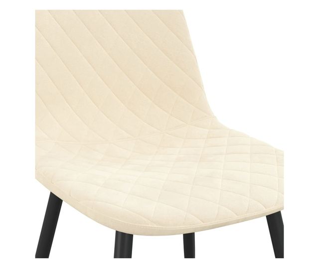 Stolice za kuhinju, 2 kom., krem bijela, baršun