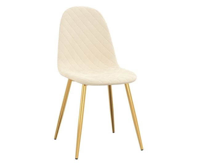 Stolice za kuhinju, 2 kom., krem bijela, baršun