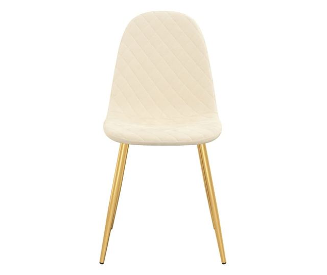 Stolice za kuhinju, 6 kom., bijela krem, baršun