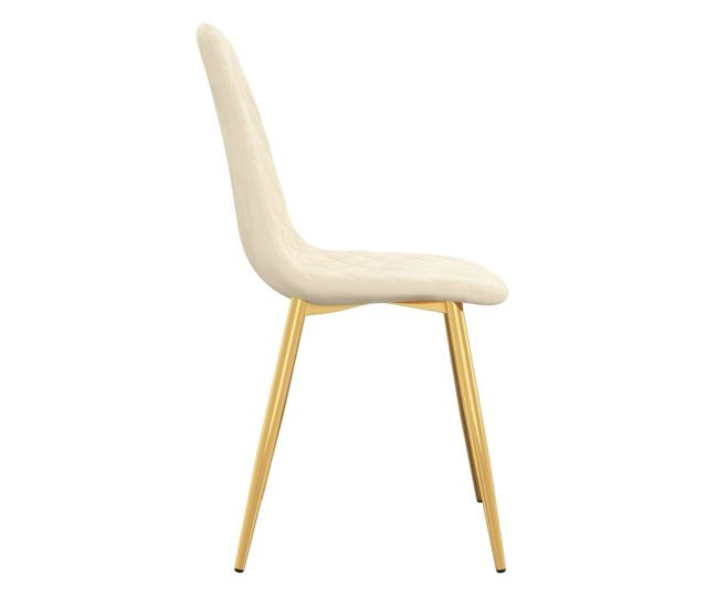 Stolice za kuhinju, 6 kom., bijela krem, baršun