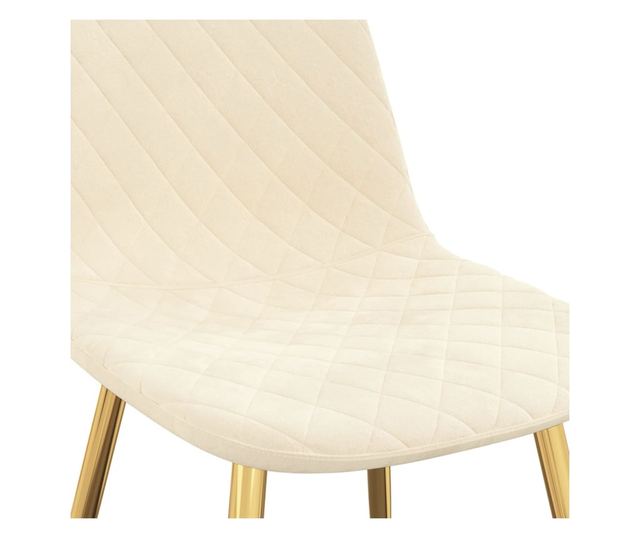 Stolice za kuhinju, 2 kom., krem bijela, baršun