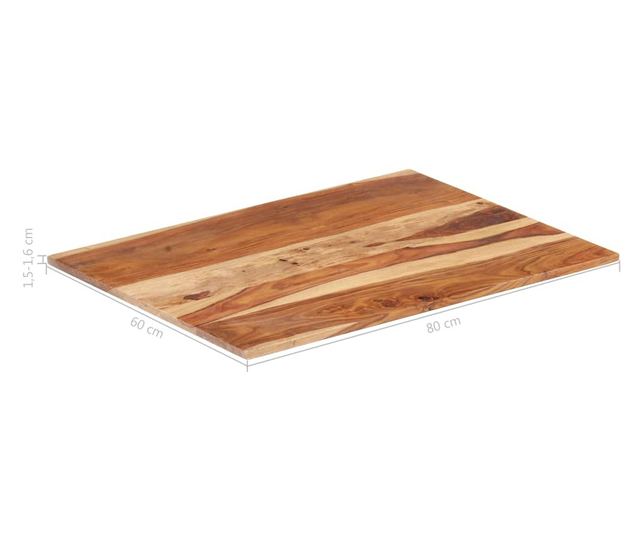 Stolna ploča, 60 x 80 cm, masivno drvo sheesham, 15-16 mm