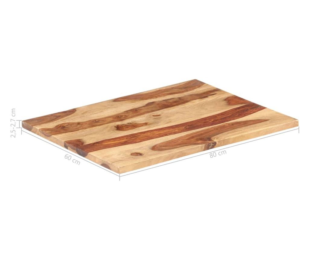 Stolna ploča, 60 x 80 cm, masivno drvo sheesham, 25-27 mm - 6