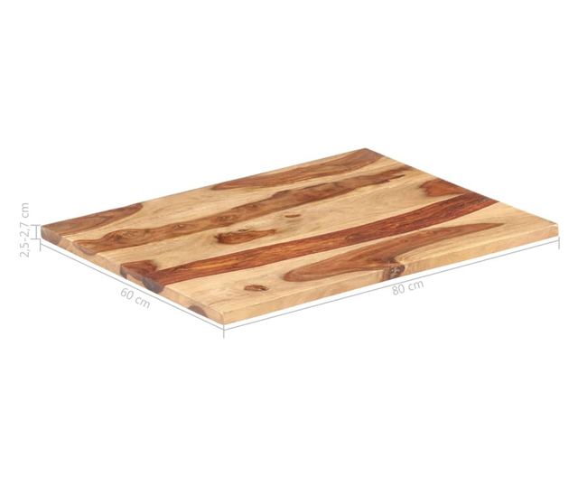 Stolna ploča, 60 x 80 cm, masivno drvo sheesham, 25-27 mm