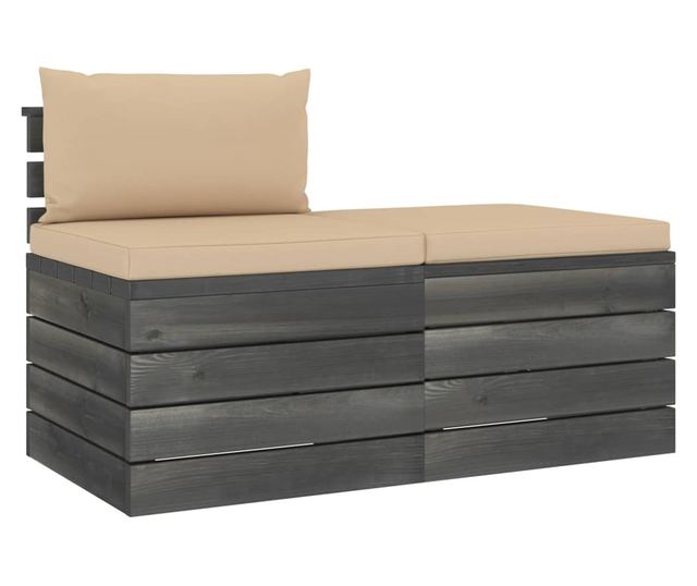 Set namještaja za vrt od paleta, 2 komada, s jastucima, borovo drvo