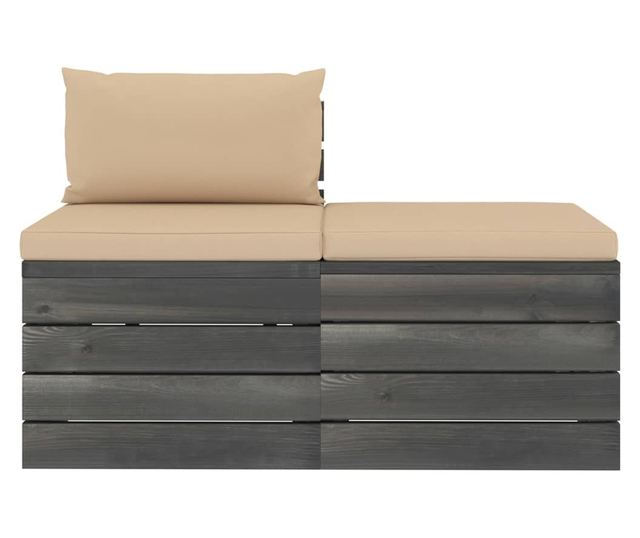 Set namještaja za vrt od paleta, 2 komada, s jastucima, borovo drvo