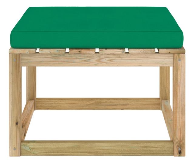 Tabureti za vrt s jastučićem, tretirano drvo bora zeleno