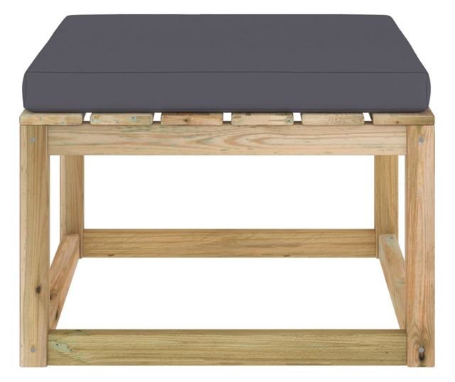 Tabureti za vrt s jastučićem, tretirano drvo bora zeleno