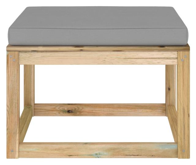 Tabure za vrt s jastučićem, tretirano drvo bora zeleno