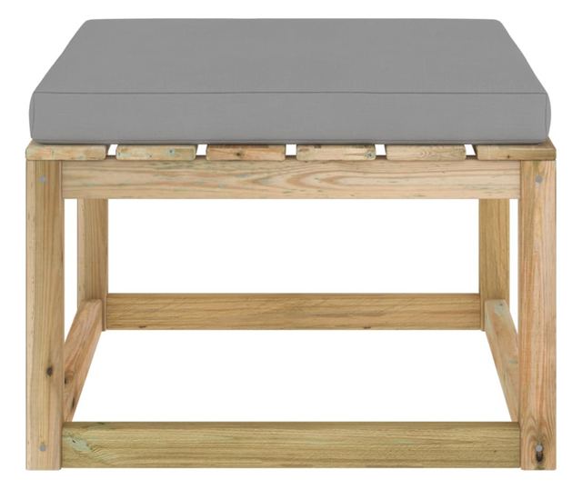 Tabure za vrt s jastučićem, tretirano drvo bora zeleno