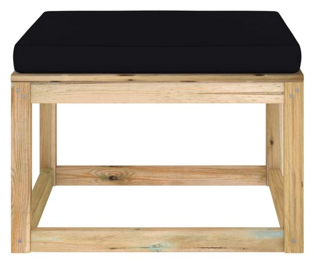 Tabure za vrt s jastučićem, tretirano drvo bora zeleno