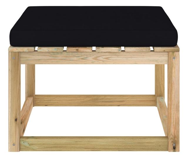 Tabure za vrt s jastučićem, tretirano drvo bora zeleno