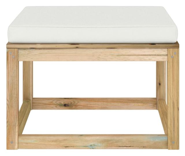 Tabure za vrt s jastučićem, tretirano drvo bora zeleno