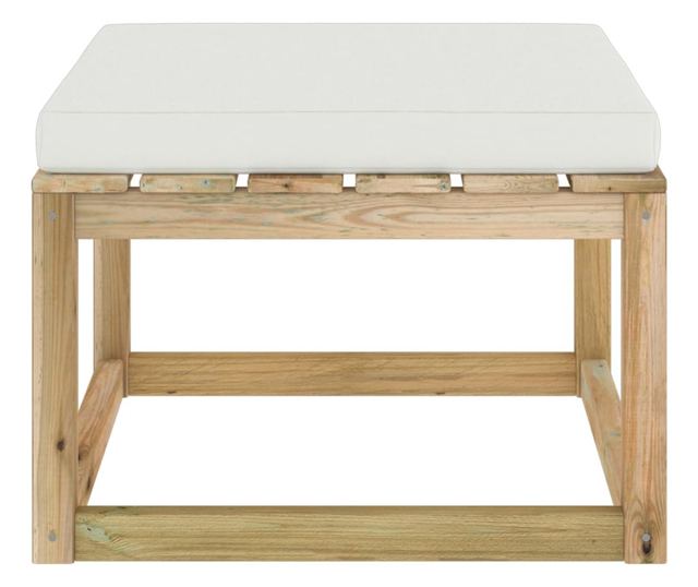 Tabure za vrt s jastučićem, tretirano drvo bora zeleno