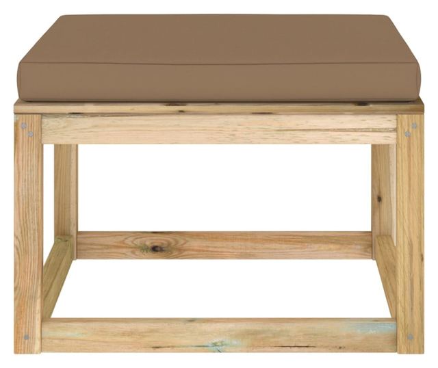 Tabure za vrt s jastučićem, tretirano drvo bora zeleno