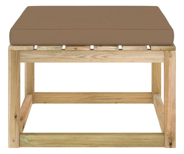 Tabure za vrt s jastučićem, tretirano drvo bora zeleno