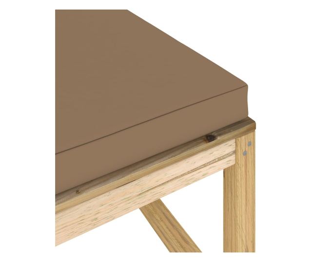 Tabure za vrt s jastučićem, tretirano drvo bora zeleno