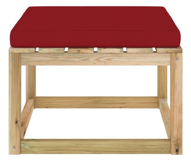 Tabure za vrt s jastučićem, tretirano drvo bora zeleno