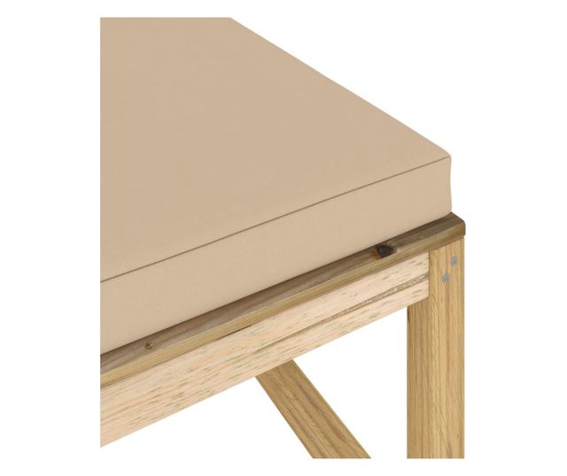 Tabureti za vrt s jastučićem, tretirano drvo bora zeleno